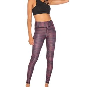 All Fenix Portwood Leggings, XS, Burgundy and Black - NWT